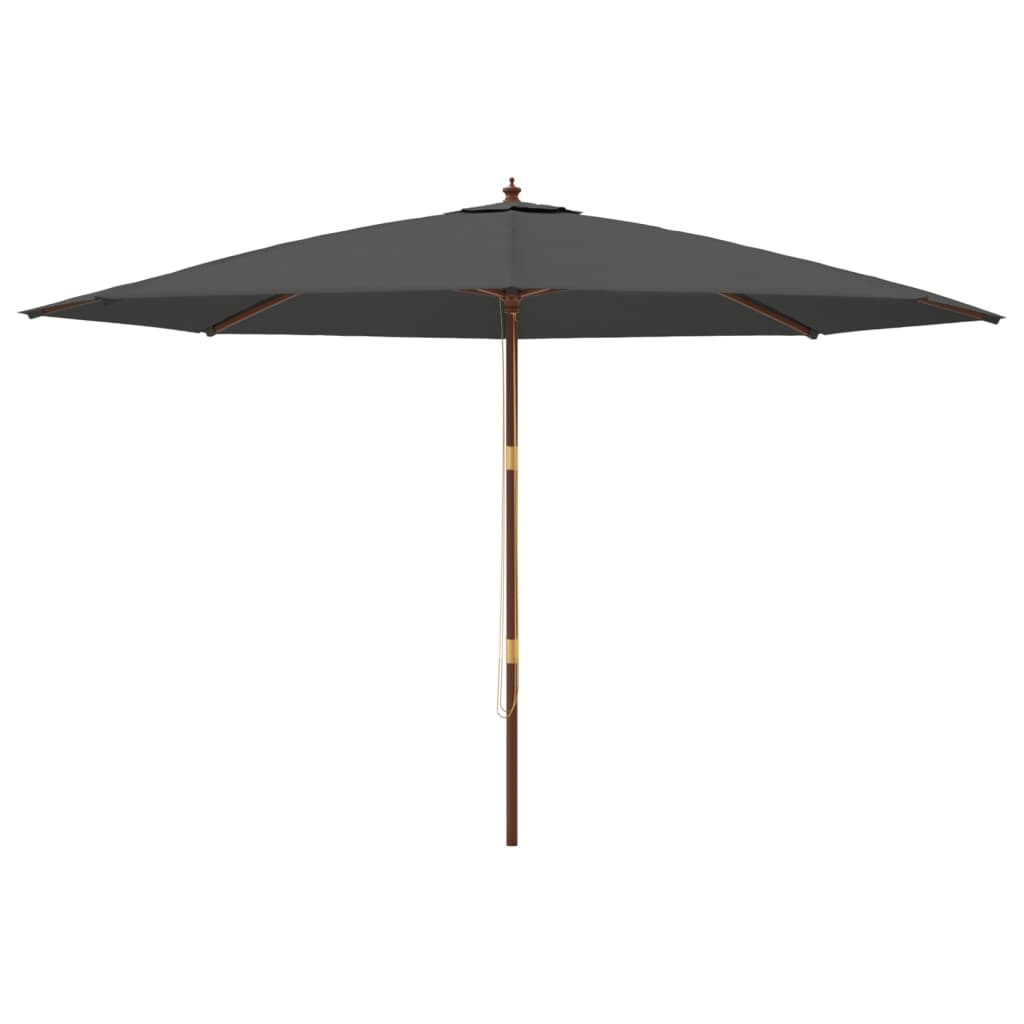 Ombrellone da Giardino con Palo in Legno Antracite 400x273 cm | homemem39