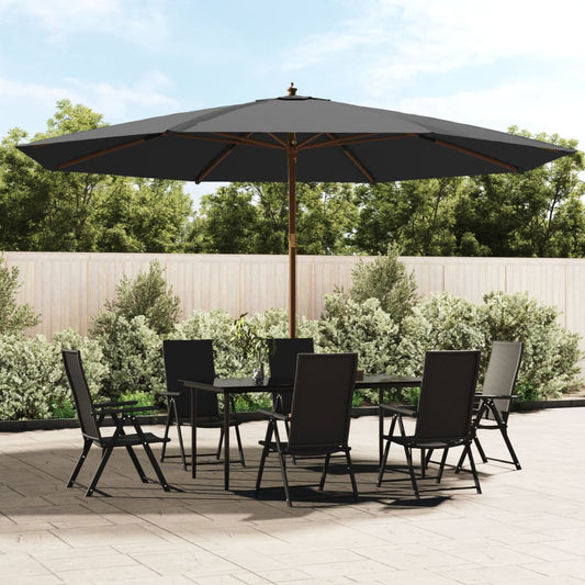 Ombrellone da Giardino con Palo in Legno Antracite 400x273 cm | homemem39