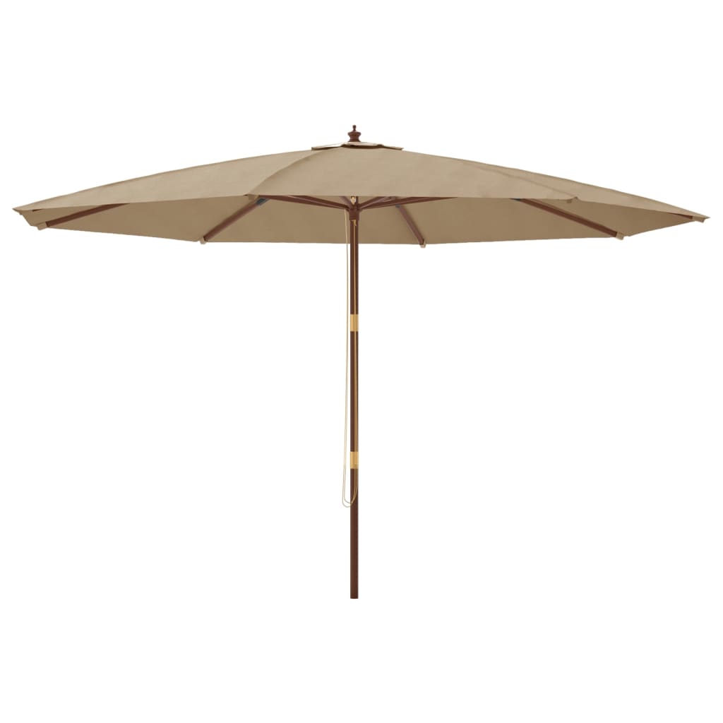 Ombrellone da Giardino con Palo in Legno Tortora 400x273 cm | homemem39
