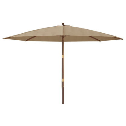Ombrellone da Giardino con Palo in Legno Tortora 400x273 cm | homemem39