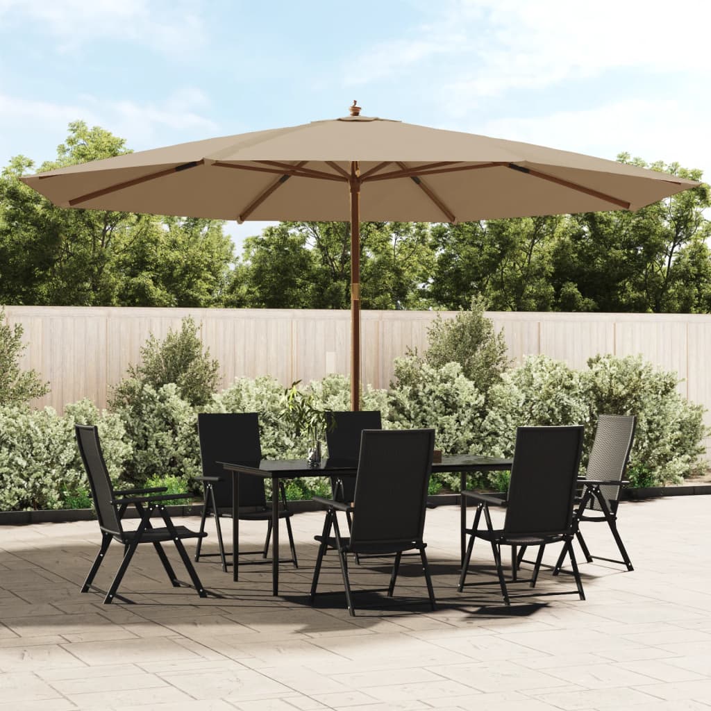 Ombrellone da Giardino con Palo in Legno Tortora 400x273 cm | homemem39