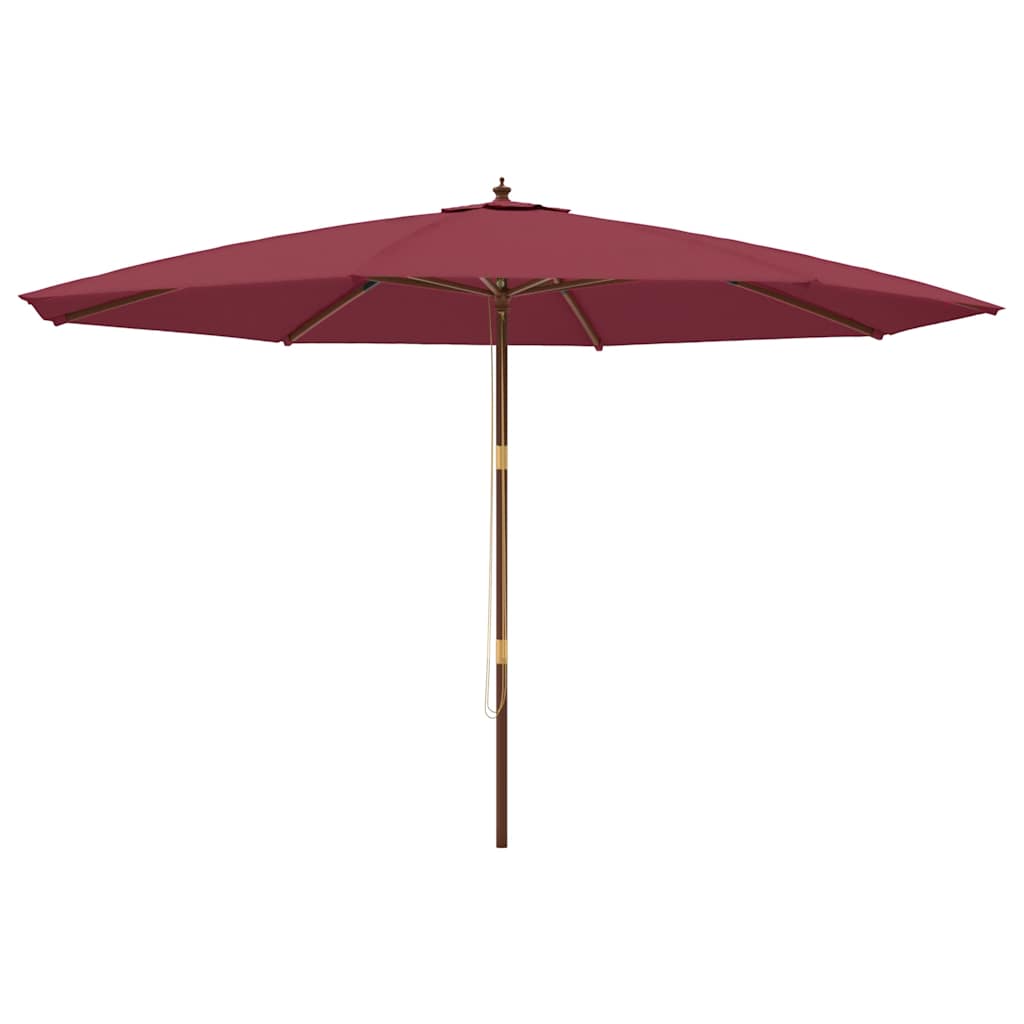 Ombrellone da Giardino con Palo Legno Rosso Bordeaux 400x273 cm | homemem39