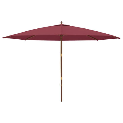 Ombrellone da Giardino con Palo Legno Rosso Bordeaux 400x273 cm | homemem39