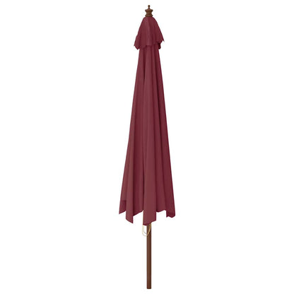 Ombrellone da Giardino con Palo Legno Rosso Bordeaux 400x273 cm | homemem39