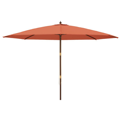 Ombrellone da Giardino con Palo in Legno Terracotta 400x273 cm | homemem39