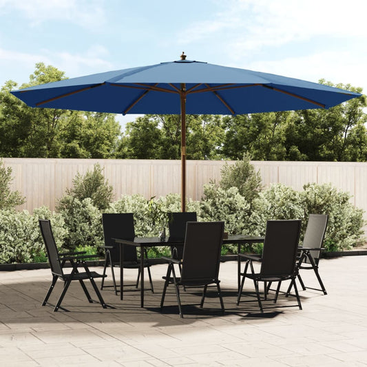 Ombrellone da Giardino con Palo in Legno Azzurro 400x273 cm | homemem39