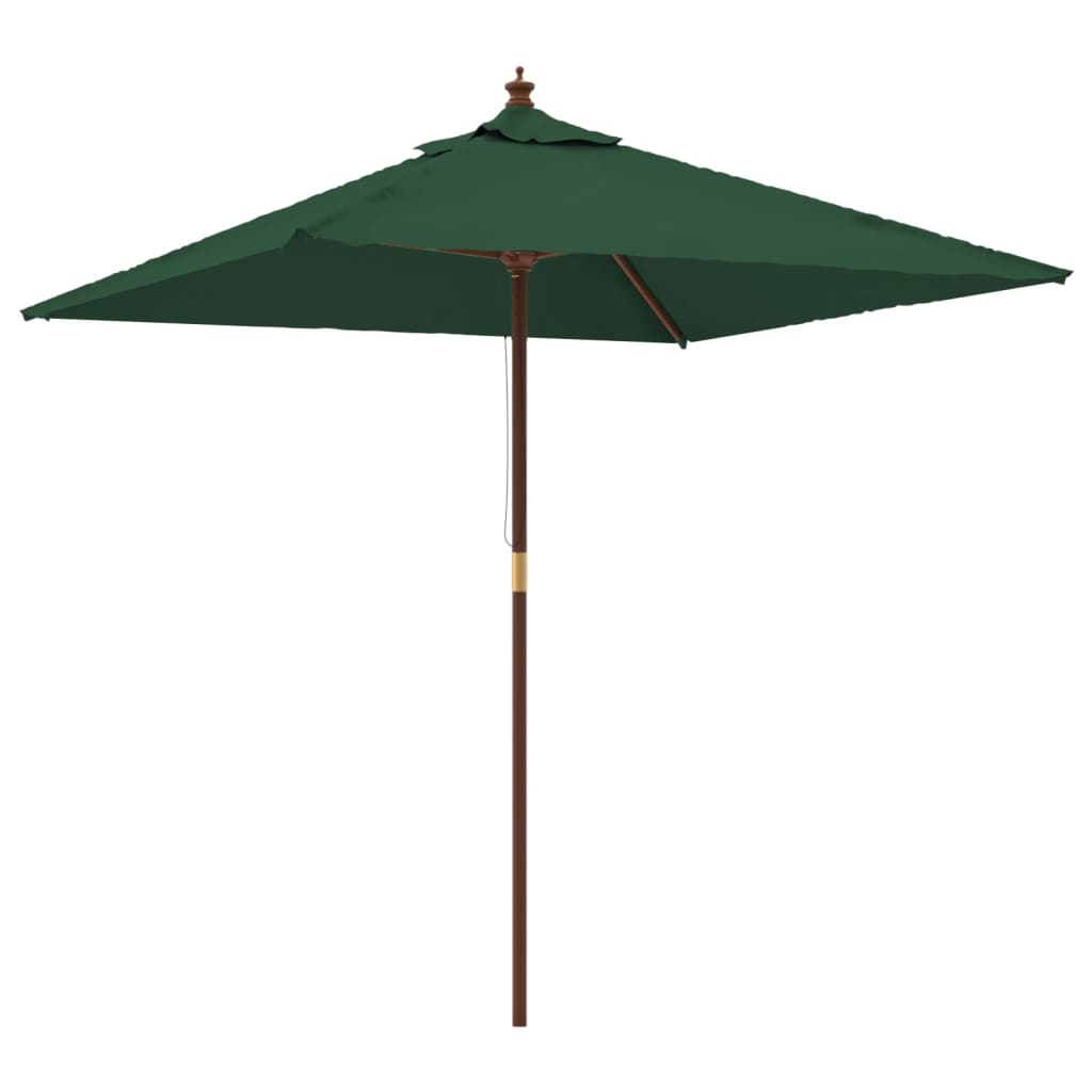 Ombrellone da Giardino con Palo in Legno Verde 198x198x231 cm | homemem39