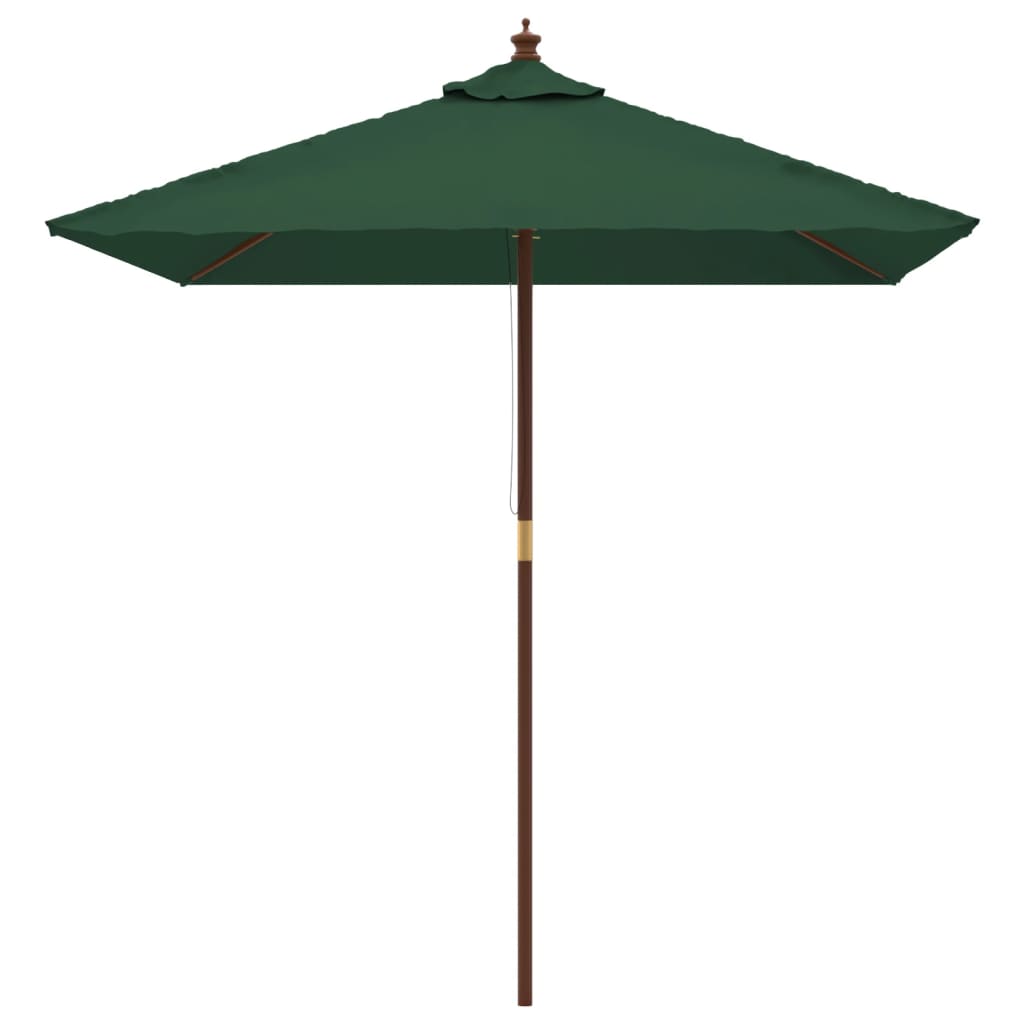 Ombrellone da Giardino con Palo in Legno Verde 198x198x231 cm | homemem39