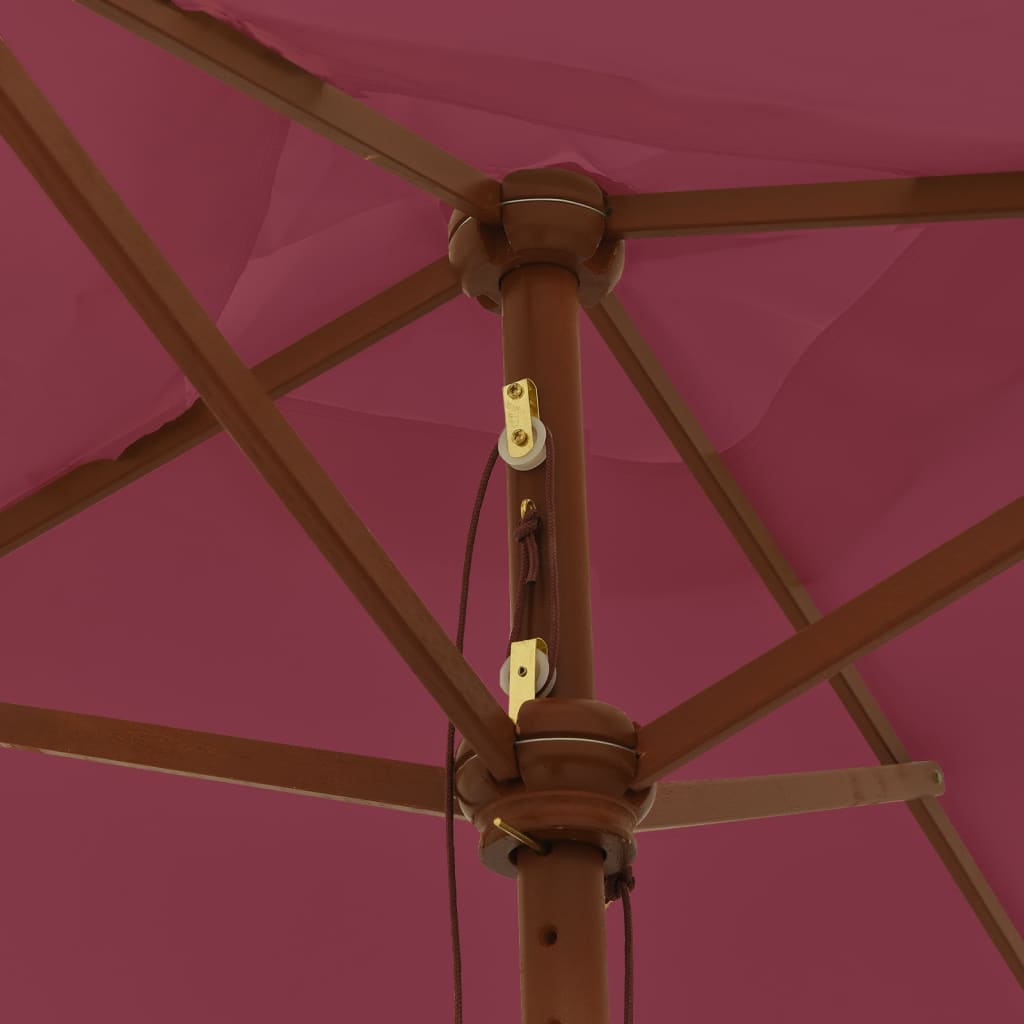 Ombrellone da Giardino con Palo in Legno Bordeaux 198x198x231cm | homemem39