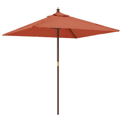 Ombrellone Giardino con Palo in Legno Terracotta 198x198x231 cm | homemem39