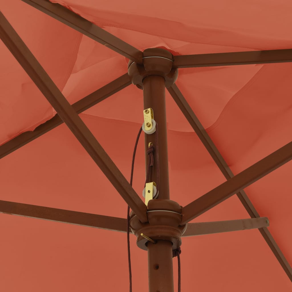 Ombrellone Giardino con Palo in Legno Terracotta 198x198x231 cm | homemem39