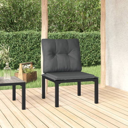 Poltrona da Giardino con Cuscini Polyrattan Nero e Grigio - homemem39
