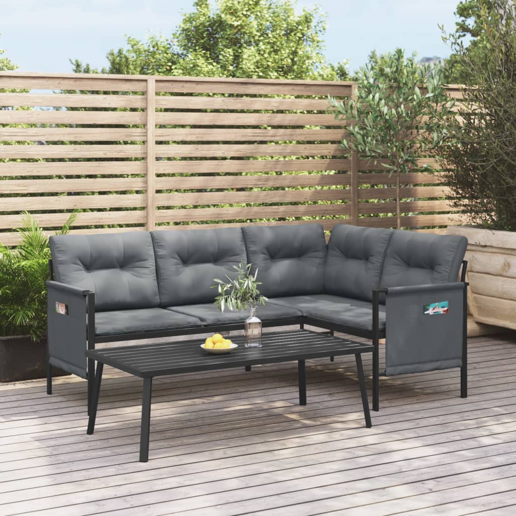 Set Salotto da Giardino 2 pz in Acciaio Antracite | homemem39