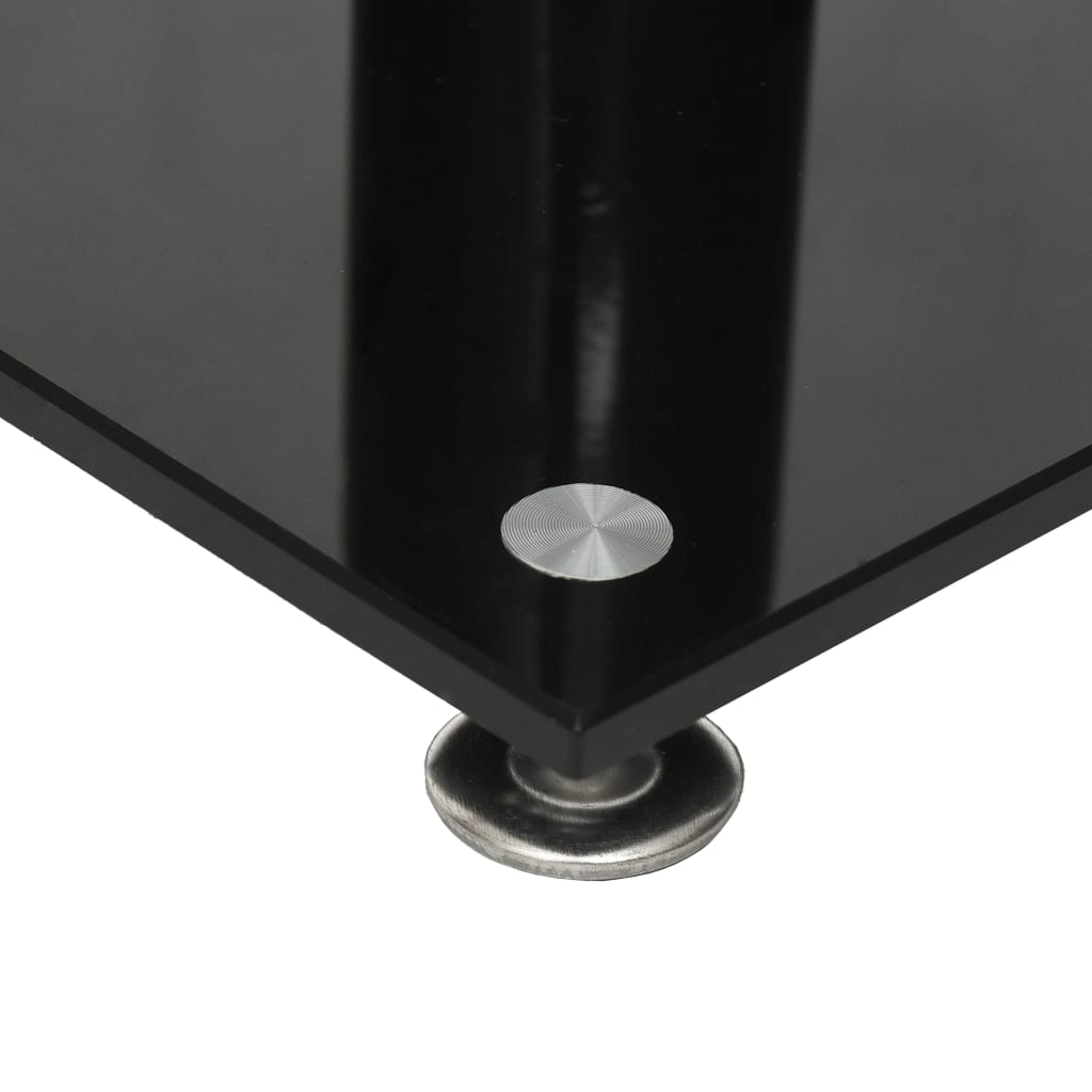 Pedane Casse 2pz Nero Argento Vetro Temperato Design 1 Pilastro - homemem39