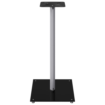 Pedane Casse 2pz Nero Argento Vetro Temperato Design 1 Pilastro - homemem39