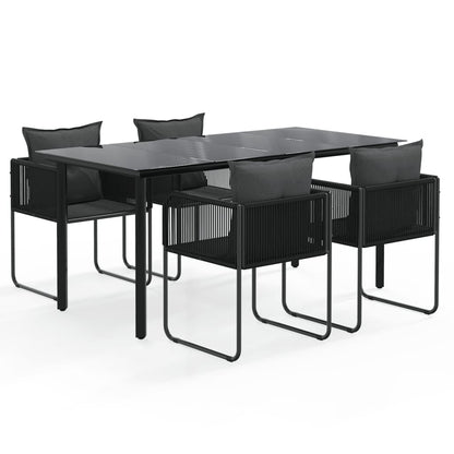 Set da Pranzo da Giardino 5 pz Nero | homemem39