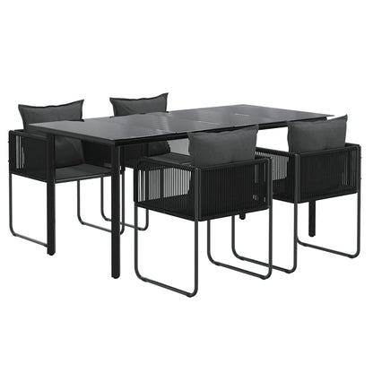 Set da Pranzo da Giardino 5 pz Nero - homemem39