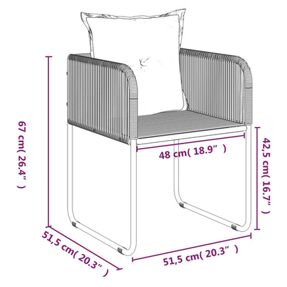 Set da Pranzo da Giardino 5 pz Nero | homemem39