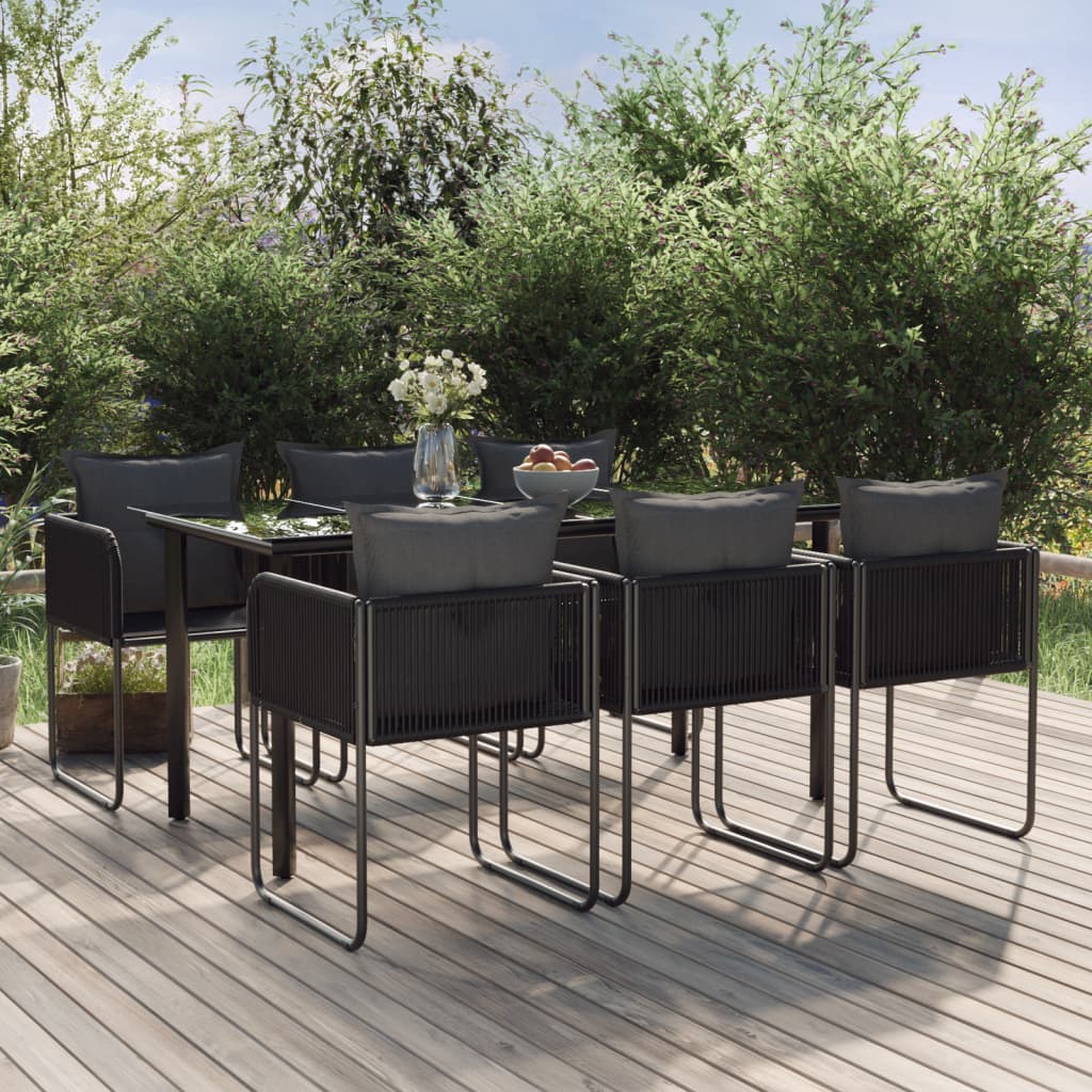 Set da Pranzo da Giardino 7 pz Nero | homemem39