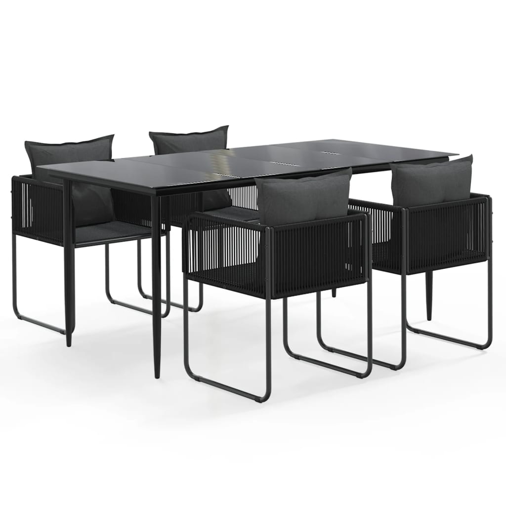 Set da Pranzo da Giardino 5 pz Nero | homemem39