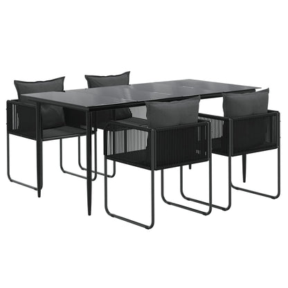 Set da Pranzo da Giardino 5 pz Nero - homemem39