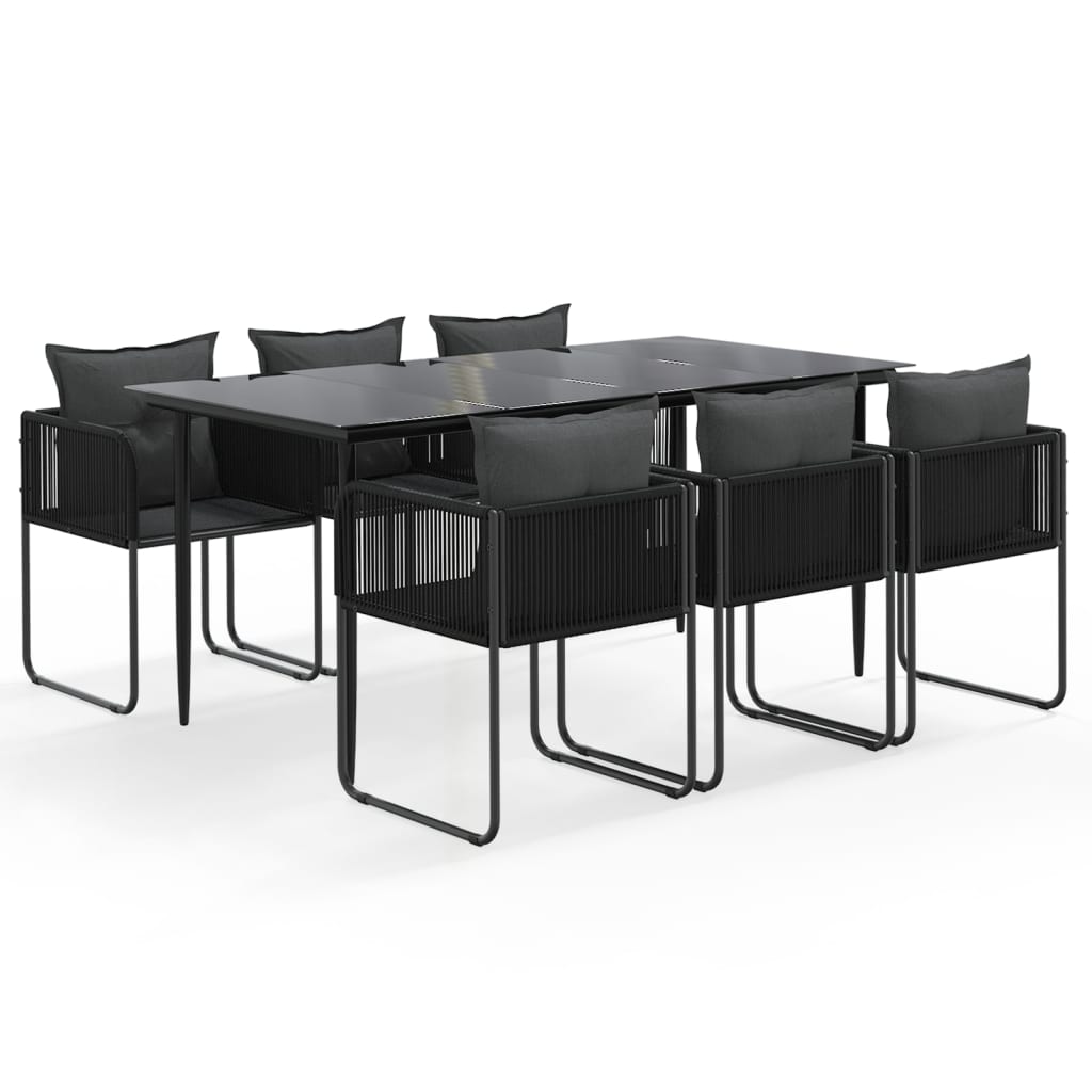 Set da Pranzo da Giardino 7 pz Nero | homemem39