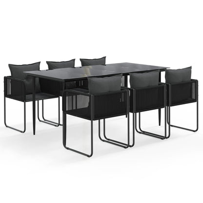 Set da Pranzo da Giardino 7 pz Nero | homemem39