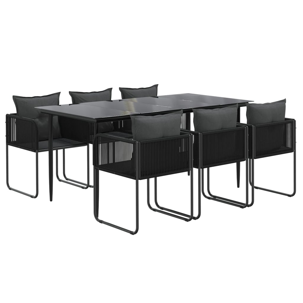 Set da Pranzo da Giardino 7 pz Nero | homemem39