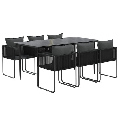 Set da Pranzo da Giardino 7 pz Nero - homemem39