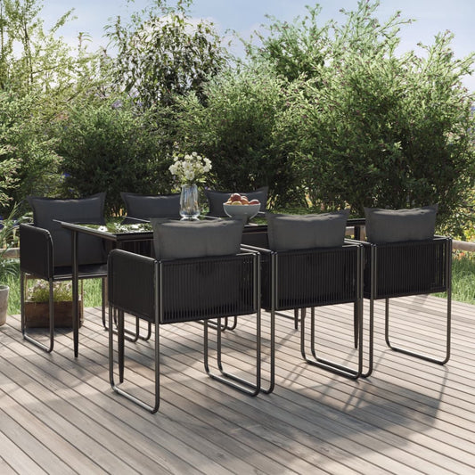 Set da Pranzo da Giardino 7 pz Nero - homemem39