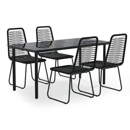 Set da Pranzo da Giardino 5 pz Nero | homemem39