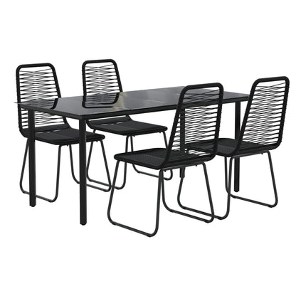 Set da Pranzo da Giardino 5 pz Nero | homemem39