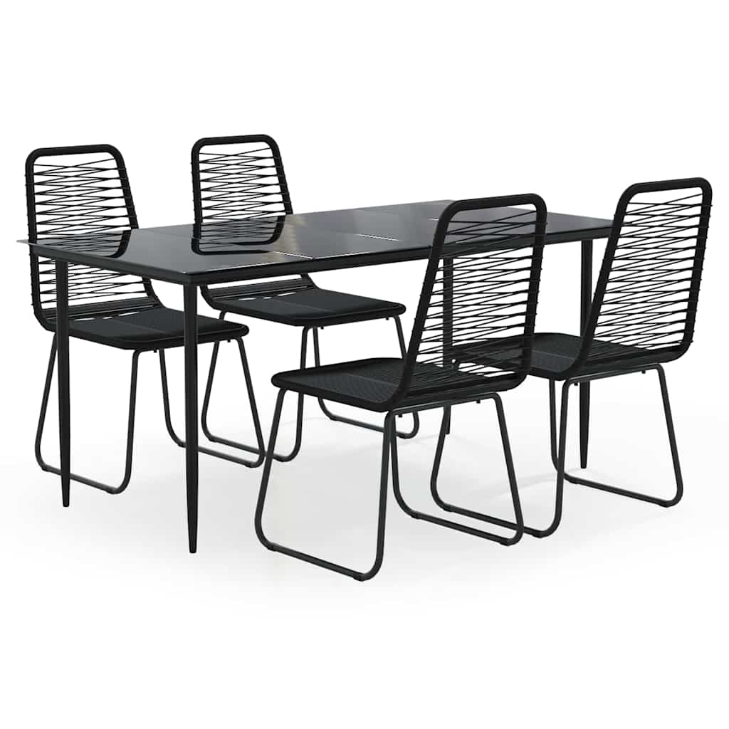 Set da Pranzo da Giardino 5 pz Nero | homemem39