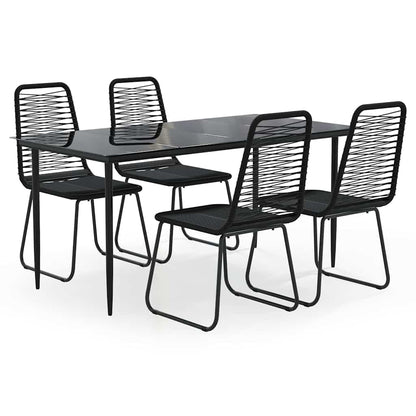 Set da Pranzo da Giardino 5 pz Nero | homemem39