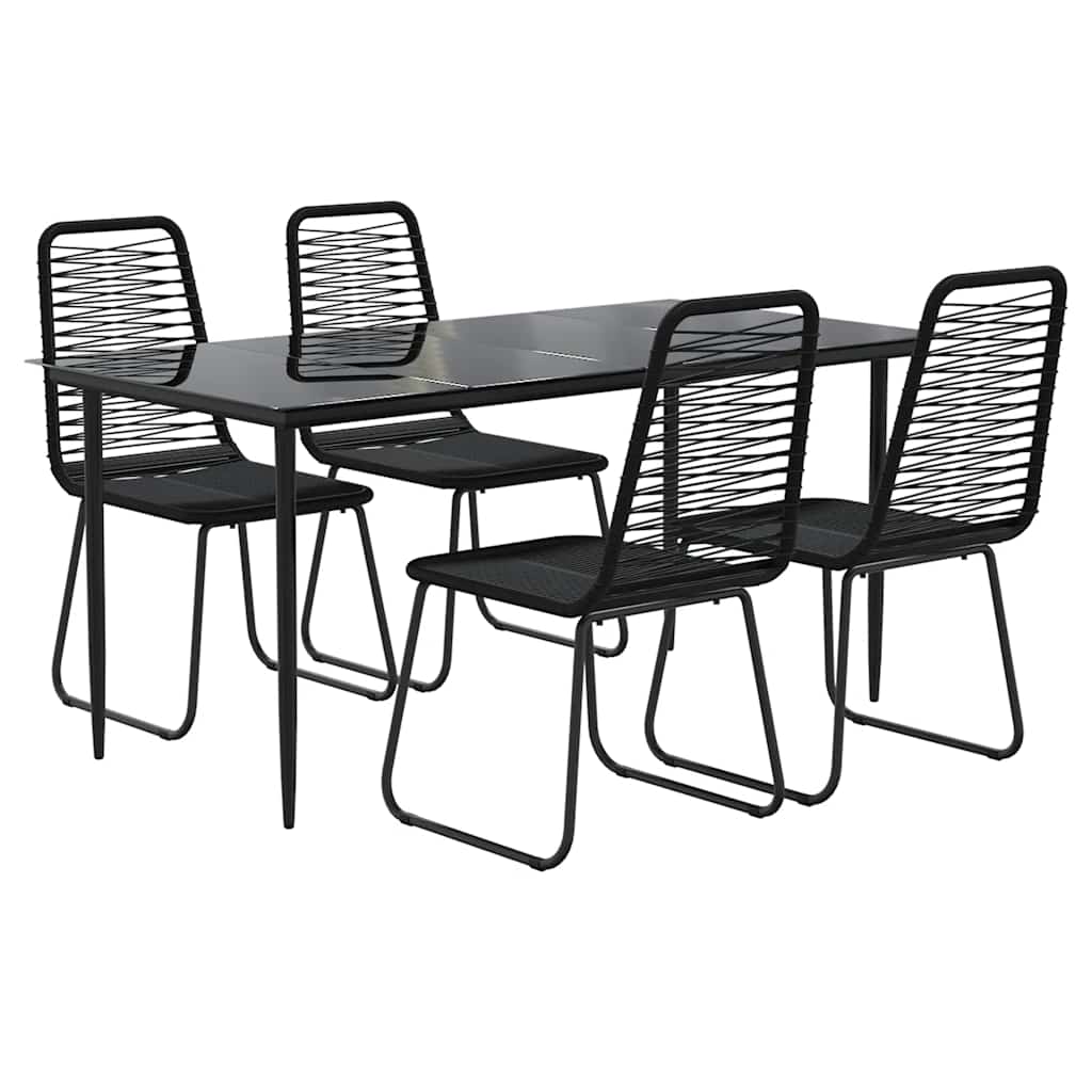 Set da Pranzo da Giardino 5 pz Nero | homemem39