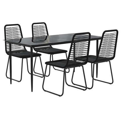 Set da Pranzo da Giardino 5 pz Nero | homemem39