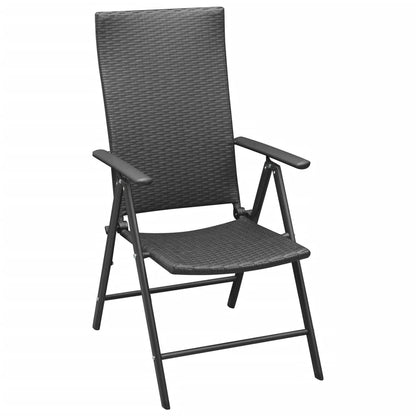 Set da Pranzo da Giardino 5 pz Nero in Polyrattan | homemem39