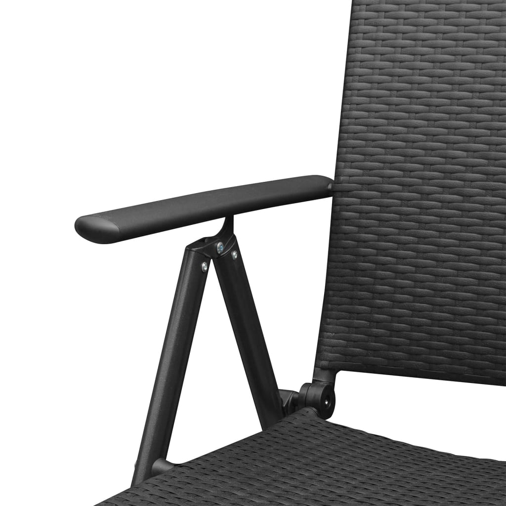 Set da Pranzo da Giardino 5 pz Nero in Polyrattan | homemem39