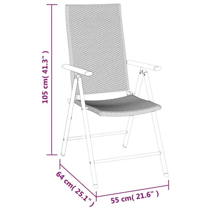 Set da Pranzo da Giardino 5 pz Nero in Polyrattan | homemem39