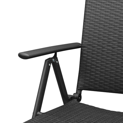 Set da Pranzo da Giardino 7 pz Nero in Polyrattan | homemem39