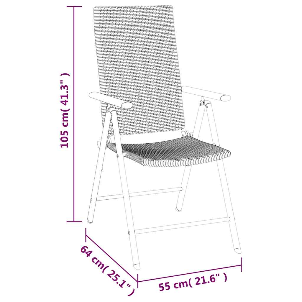 Set da Pranzo da Giardino 7 pz Nero in Polyrattan | homemem39