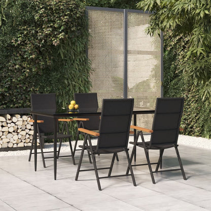 Set da Pranzo da Giardino 5 pz Nero e Marrone in Polyrattan | homemem39