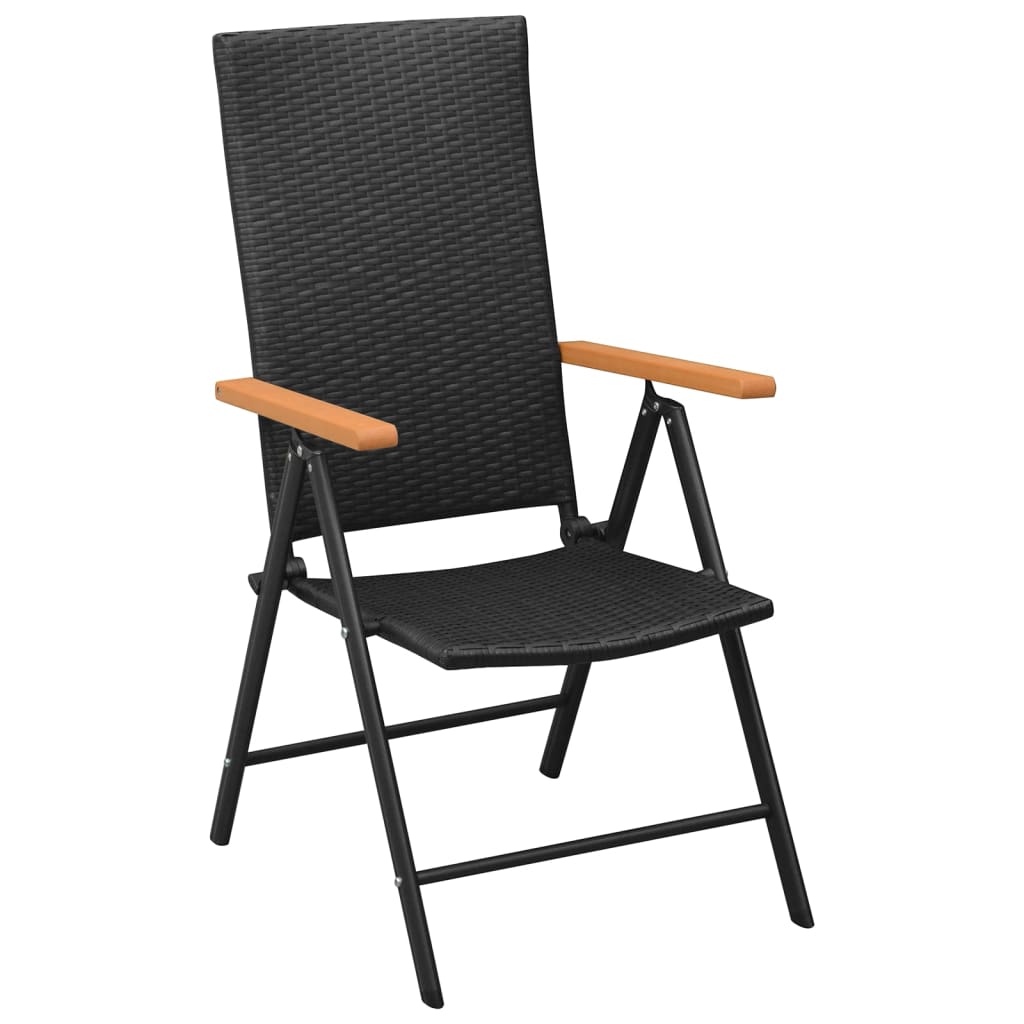 Set da Pranzo da Giardino 7 pz Nero e Marrone in Polyrattan | homemem39