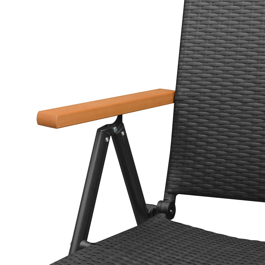 Set da Pranzo da Giardino 7 pz Nero e Marrone in Polyrattan | homemem39