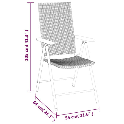Set da Pranzo da Giardino 7 pz Nero e Marrone in Polyrattan | homemem39