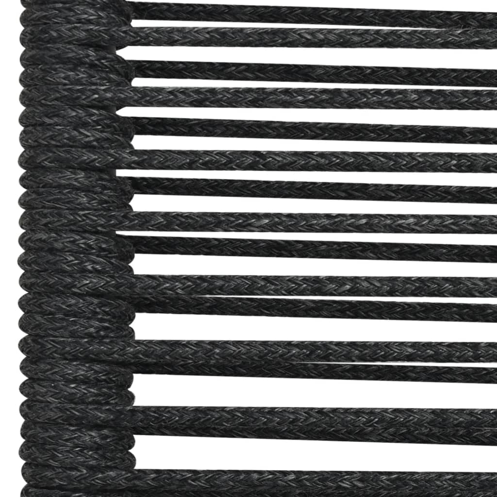 Set da Pranzo da Giardino 5 pz Nero Corda di Cotone e Acciaio | homemem39