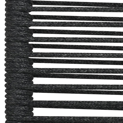 Set da Pranzo da Giardino 5 pz Nero Corda di Cotone e Acciaio | homemem39