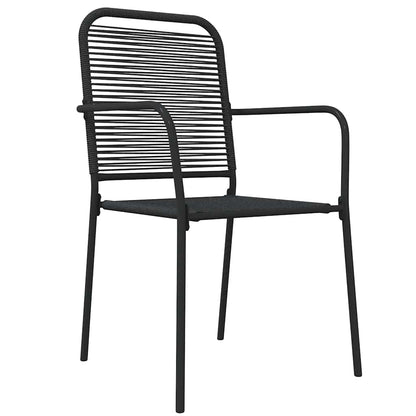 Set da Pranzo da Giardino 5 pz Nero Corda di Cotone e Acciaio | homemem39