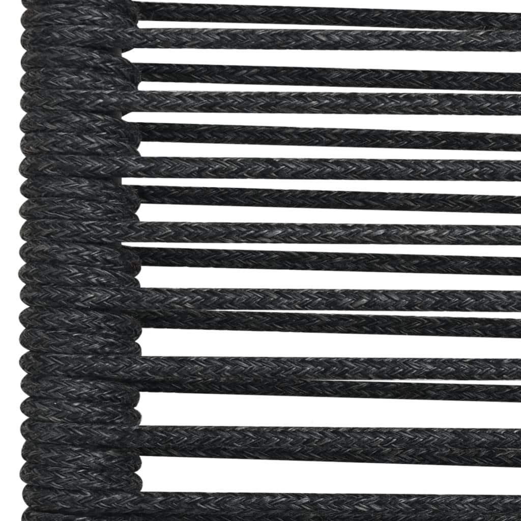 Set da Pranzo da Giardino 7 pz Nero Corda di Cotone e Acciaio | homemem39