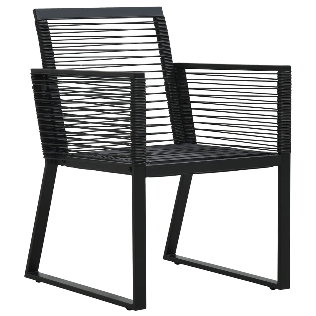 Set da Pranzo da Giardino 5 pz Nero in Rattan PVC | homemem39
